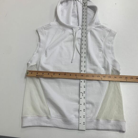 Fabletics Hoodie Womens L Large White Mesh Panel Terry Sudadera Sirena Pullover - Picture 7 of 15
